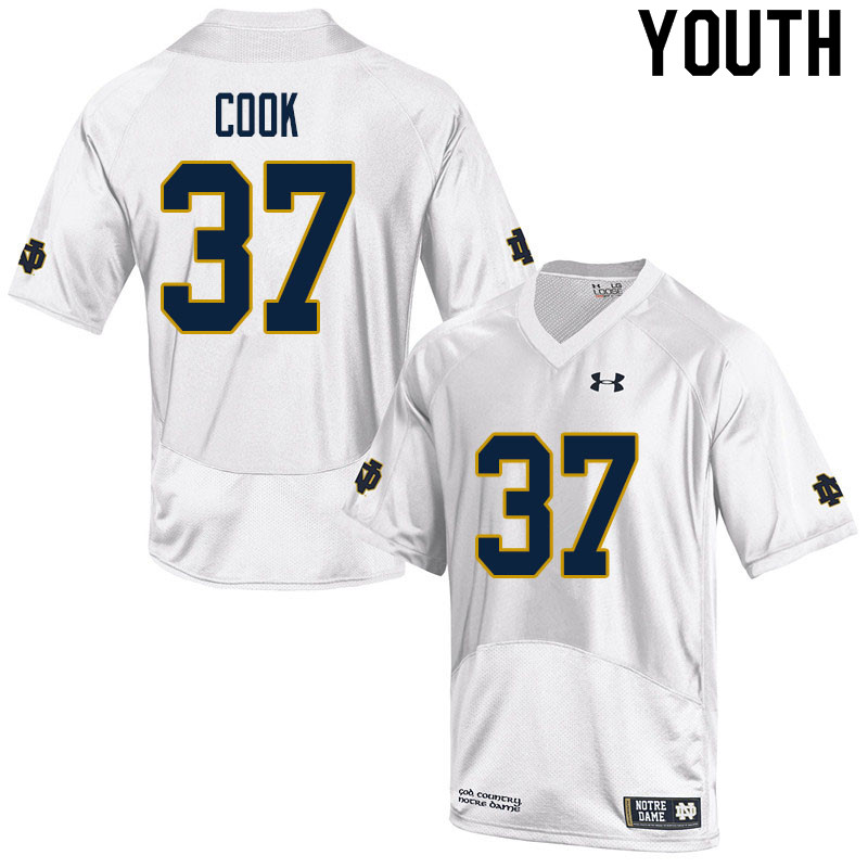 Youth NCAA Notre Dame Fighting Irish #37 Henry Cook Stitched College Under Armour Authentic White Football Jersey ZQ10L68SQ